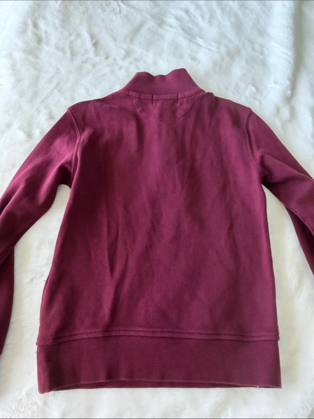 Ralph Lauren Boys Burgundy Half-Zip Mock Neck Sweater